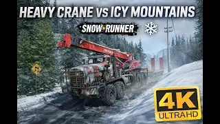 SnowRunner | Heavy Crane Truck Battling Icy Mountain Roads #gaming #
