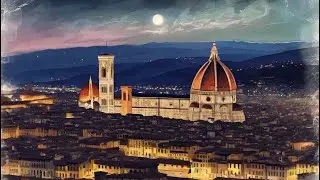 Florence, Italy Duomo Night Drone View