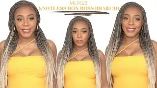 Bobbi Boss Synthetic Hair 13x5 Frontal Lace Wig - MLF623 KNOTLESS BOX BRAID 30 --/WIGTYPES.COM