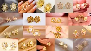 Latest Gold earrings tops designs for daily use//lightweight gold earring design with price 2026 😍👌
