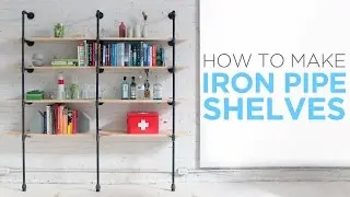 How to make iron pipe shelves