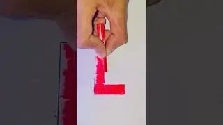 Let's Draw Letter L and Color It With Red Pastel #L #coloring #kidscolors #kidsvideo #littleartists