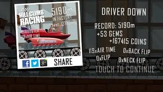 Hill Climb Racing: Finger Screw & Factory 5190m (WR)