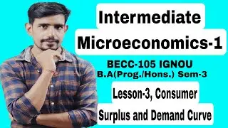 #10 BECC-105 | Consumer Surplus and Demand Curve | Intermediate Microeconomics-1 | Du,Sol, IGNOU