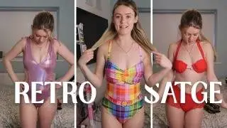Vintage-Inspired Swimsuits | Bold & Beautiful Looks 👙💫#fashionhaul  #retrostyle  #swimsuit