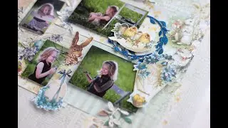 Multiple photos in scrapbooking  for Easter layout