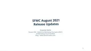 Salesforce Marketing Cloud Release Updates - Aug 2021