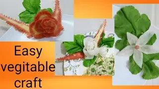 Easy vegetable craft ideas./easy craft with carrots, Green onion.,Radish.