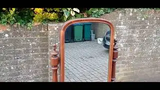 Victorian Mahogany Toilet Mirror Table c.1860s | Bow Fronted Dressing Stand with Original Glass