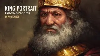 King portrait painting process in Photoshop