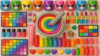 Satisfying Slime ASMR DIY 🌈 How to Make Rainbow Cloud Slime with Makeup Eyeshadow BBcream Glitter