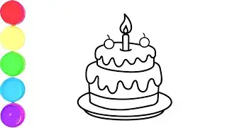 How to Draw Birthday Cake🎂 || Easy Drawing Birthday Cake Step by Step🎈 || Drawing For Kids & Toddler