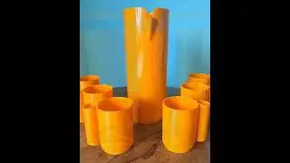Vintage picnic, set of stackable plastic cups  mid century modern by Vintage Place Online