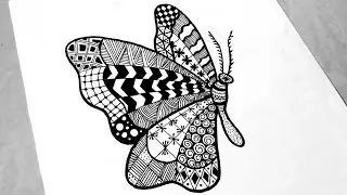 Butterfly Mandala Art for Beginners || step by step || Mandala | Zentangle Art | Doodle Art