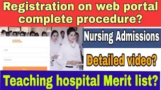 How to register on web portal for bsn. 28 dhqs merit list. The best nurse.