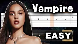 Olivia Rodrigo - Vampire - EASY Guitar tutorial (TAB AND CHORDS)