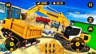Heavy Excavator Crane Simulator: City Construction - Android GamePlay - Construction Games Android