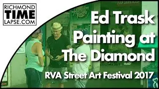 Ed Trask painting at the Diamond for the 2017 RVA Street Art Festival
