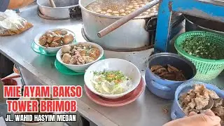 MIE AYAM BAKSO TOWER BRIMOB | Mie Ayam Komplitnya Paling Disukai Pelanggannya. Toppingnya Berlimpah.