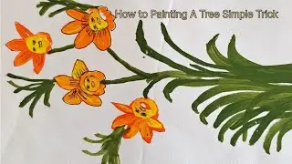 How To Painting ATree Simpal Trick#Funny tree #cute#child#Art#easy step 