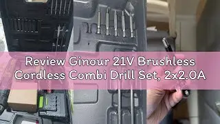 Review Ginour 21V Brushless Cordless Combi Drill Set, 2x2.0Ah, Hammer Drill 50Nm, compatible with Ma