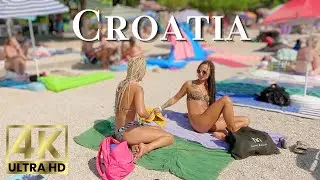 Beach Walk 4K Croatia | Walking along the Coast of Biograd na Moru with Olivia