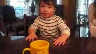 Jagger Drinking Hot Chocolate after playing in the snow