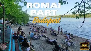 The Secret Beach of Budapest 🇭🇺Hungary-Romai Part | Budapest Walking Tour 4K
