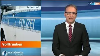 Lachanfall in den MDR Nachrichten 2016 / Bericht &uuml;ber betrunkene Autofahrer (Moderator D. Baumbach)