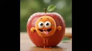 Funny Cartoon Character Inside an Apple 🍎 |#apple #aivideo #funnyanimation #creative