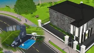 The Sims Mobile | Modern house - Two houses into one  #thesimsmobile #thesimsmobilehousedesign