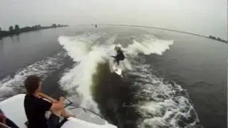 No waves? Go wakesurfing!