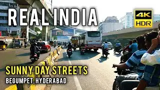 [4K] Walking INDIA Begumpet Square 4K, ASMR, Street Sounds, No Talk REAL INDIA