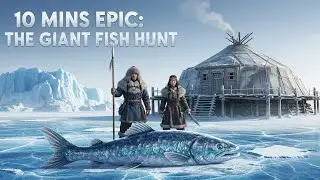 GIANT FISH HUNT 8 MINUTE ICE AGE SURVIVAL OF THE ELDERLY MONGOL COUPLE #frozenworld  #extremecold