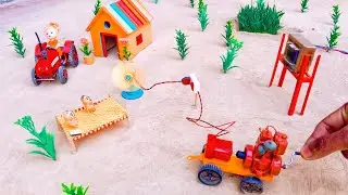 Mini electric diesel engine for a fan