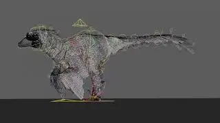 behind-the-scenes look at a Deinonychus walk cycle animation the team made for Instinction