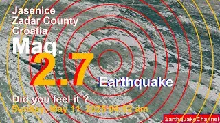 34 km Northeast of Zadar, Zadar County, Croatia Earthquake today