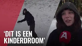 Langlaufen en snowboarden in het Amsterdamse Bos