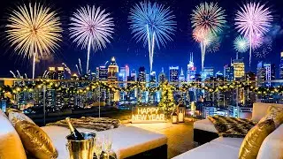 🎆 🎉 Cozy New Year&rsquo;s Eve Rooftop Fireworks Ambience with Relaxing Piano Music | 4K