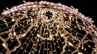 Gleaming bulbs illuminate festive ambiance, Suspended fairy lights craft enchanting evening setting