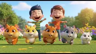 Five Little Hamsters Run Run Run | Cute Animal Song & Exercise for Toddlers