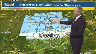 Tracking 1-2 inches of snow beginning around lunchtime Saturday!