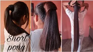 Convert long ponytail into short pony #longhair #pony