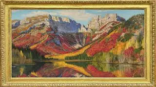 🍂 Stunning Autumn Mountain Landscape Art 🍁 TV Wallpaper | Cozy Fall Background | 4-Hours | FULL HD