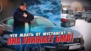 Что ждать от Мустанга и как она нагибает БМВ? #авто #mustang