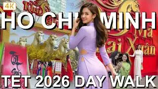 Ho Chi Minh City TET 2026 🇻🇳 | Lunar New Year Day Walk (4K)