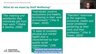 A whole school and FE college approach to supporting staff wellbeing