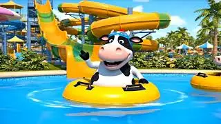 The Funny Cow Song! 🐄🎵 | Kids Cartoon Music Video at the Waterpark