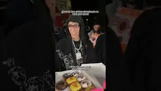 central cee serves doughnuts to fans before show