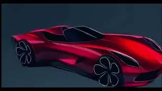 Gravity Sketch VR Airbrush Sketching of Red Convertible by Eric Stoddard